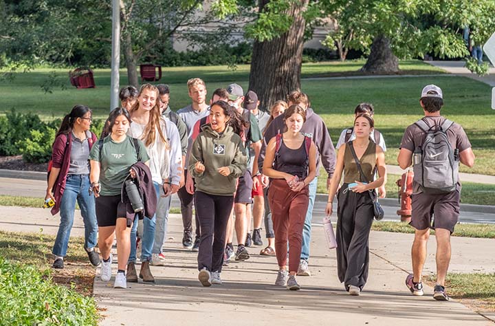 students on campus